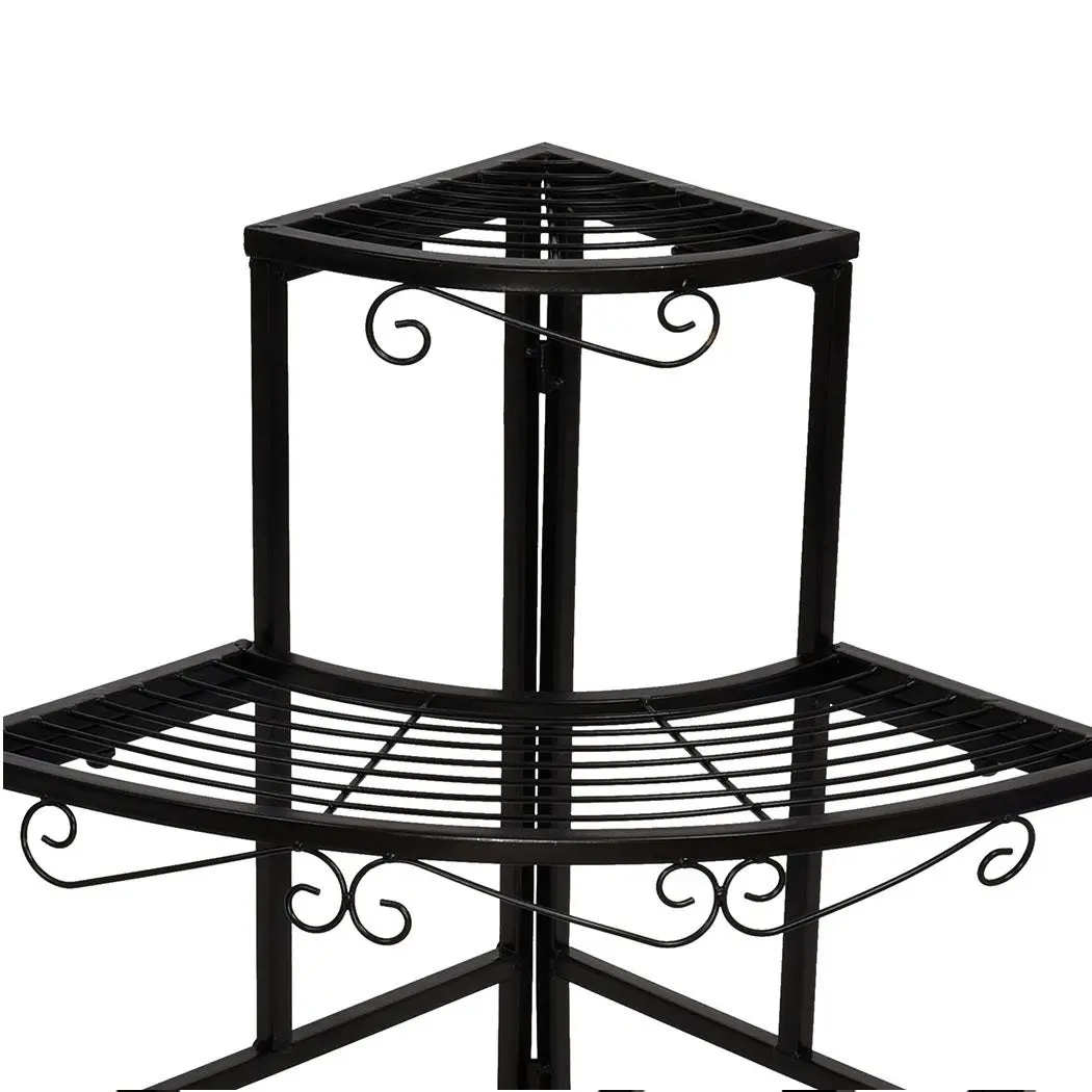 Levede 2x Outdoor Indoor Plant Stand Garden Metal 3 Tier Planter Corner Shelf