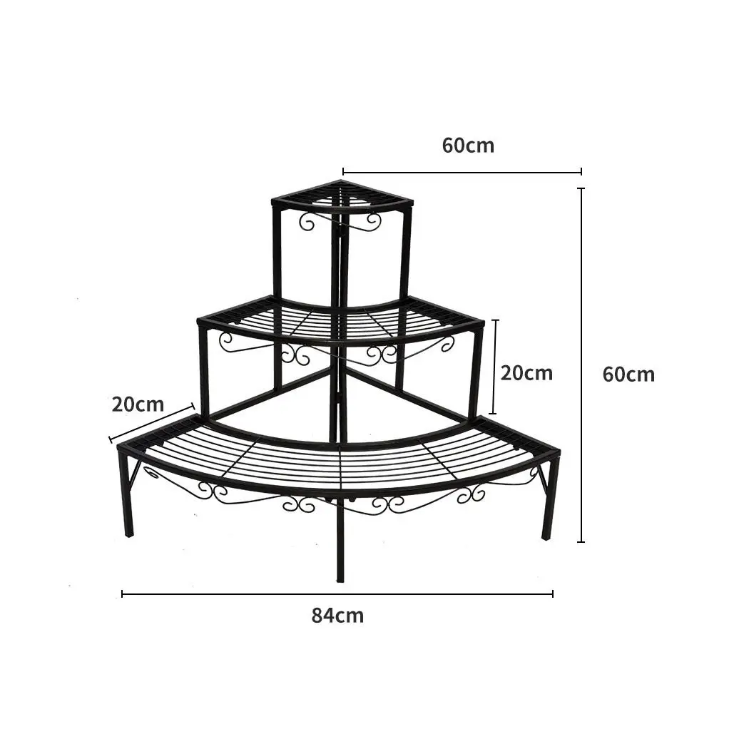 Levede 2x Outdoor Indoor Plant Stand Garden Metal 3 Tier Planter Corner Shelf