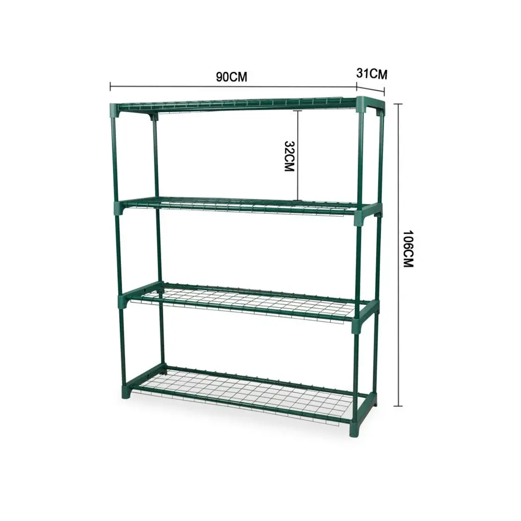 Levede 2x 4 Tier Plant Stand Shelves Garden Steel Storage Shelf Steel Frame