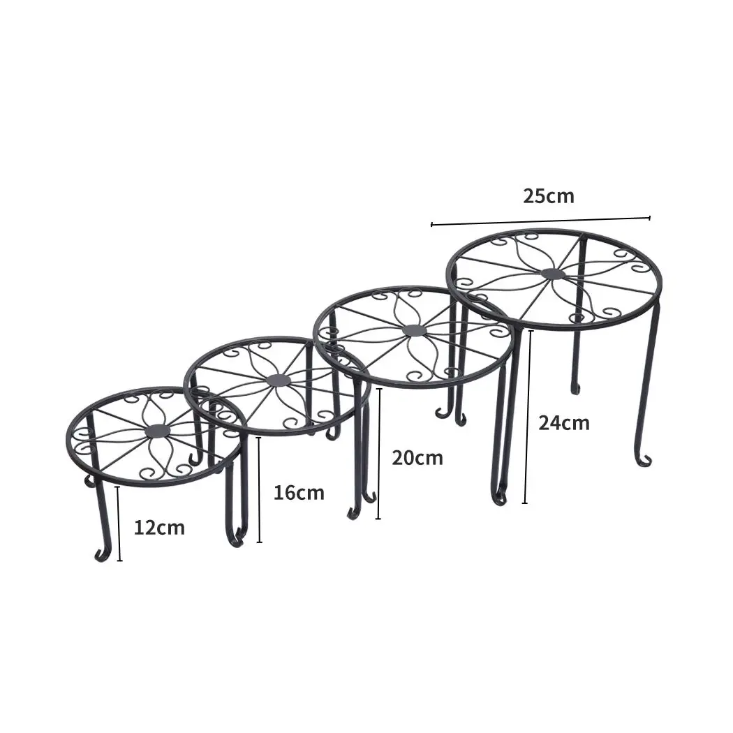 4 x Levede Metal Plant Stand Outdoor Indoor Garden Decor Flower Pot Rack Iron