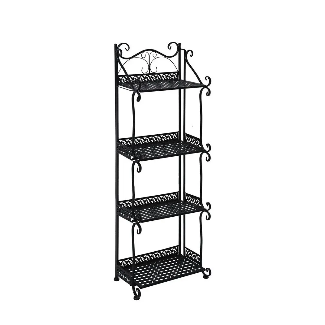 Levede Plant Stand 4 Tiers Outdoor Indoor Metal Flower Pots Rack Garden Shelf