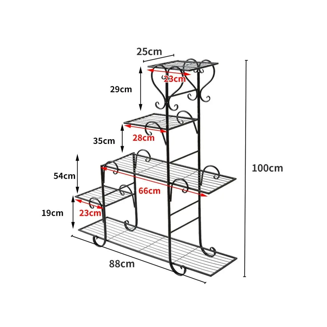 Levede Plant Stand Outdoor Indoor Metal Flower Pots Rack Corner Planter Shelf