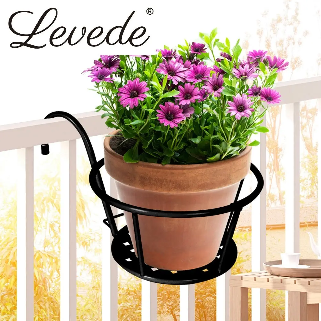 Levede 1x Flower Holder Plant Stand Hanging Pot Basket Plant Garden Wall Storage