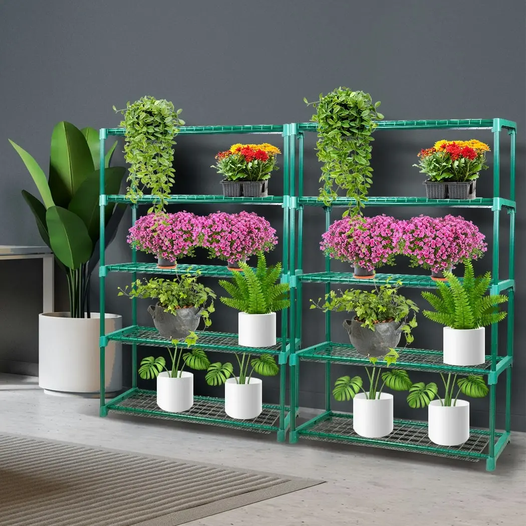 Levede 2x5 Tier Plant Shelve Garden Greenhouse Steel Storage Shelving Stand Rack