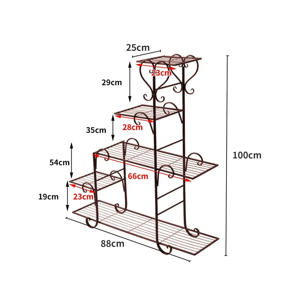 Levede Plant Stand Outdoor Indoor Metal Flower Pots Rack Corner Planter Shelf