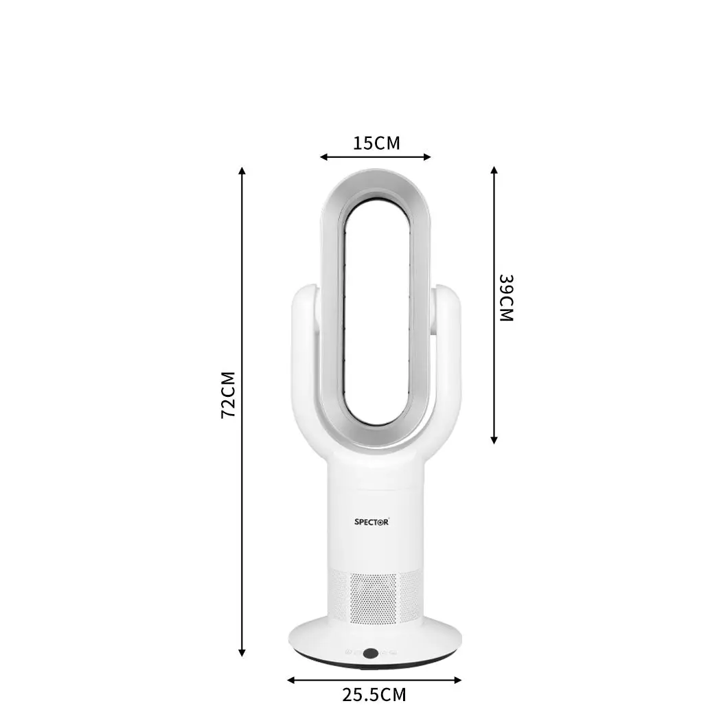 Spector Bladeless Fan Electric Cooler 2 In 1 Air Cool Sleep Timer Remote Control