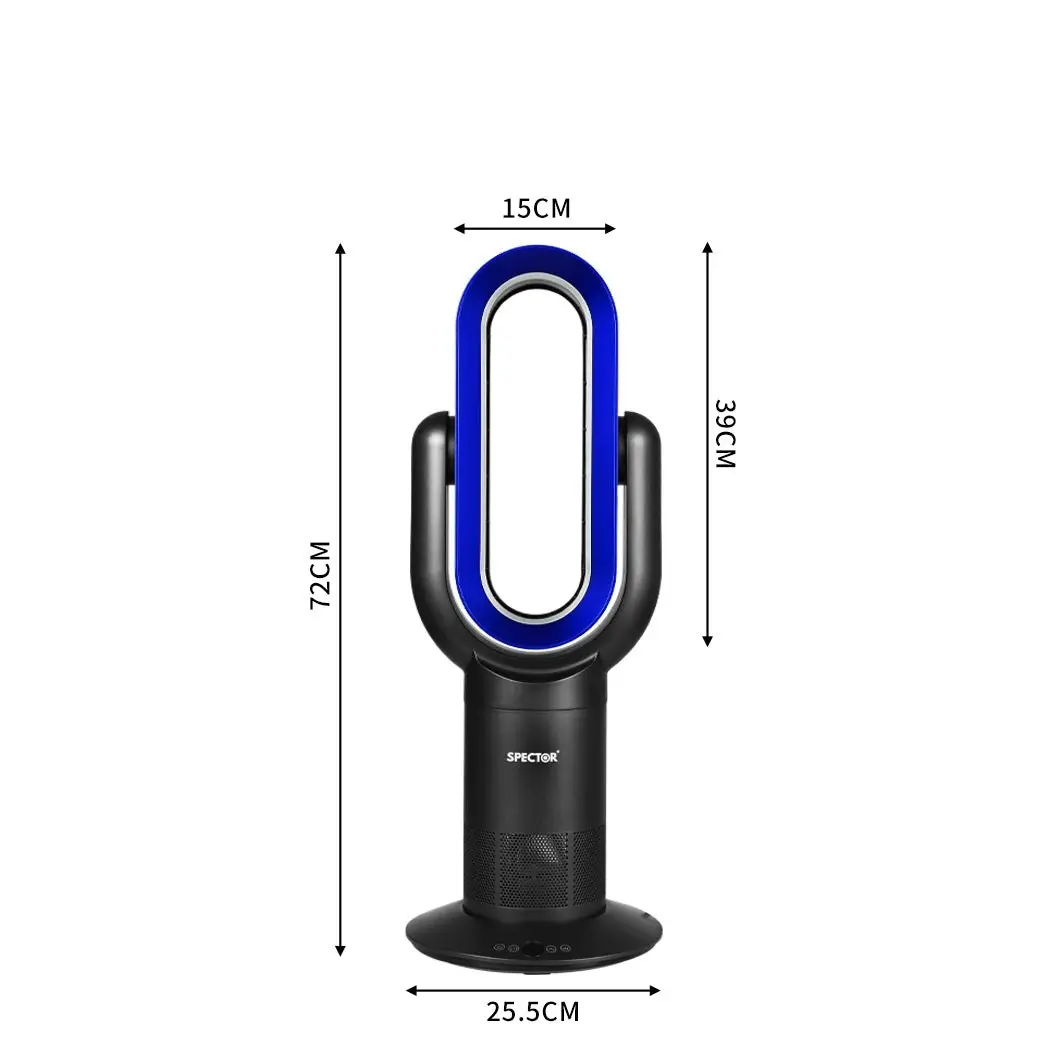 Spector Bladeless Fan Cooler Heater 2 In 1 Air Cool Sleep Timer Remote Control