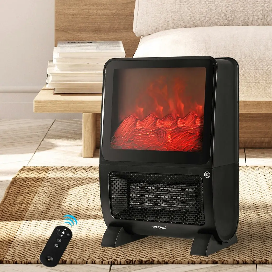 Spector Heater Electric Portable 2000W 3D Fire Fast Heating Remote Touch Timer