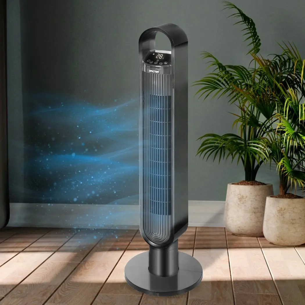 Spector Portable Bladeless Tower Fan 100cm Oscillating Remote Control LED Touch