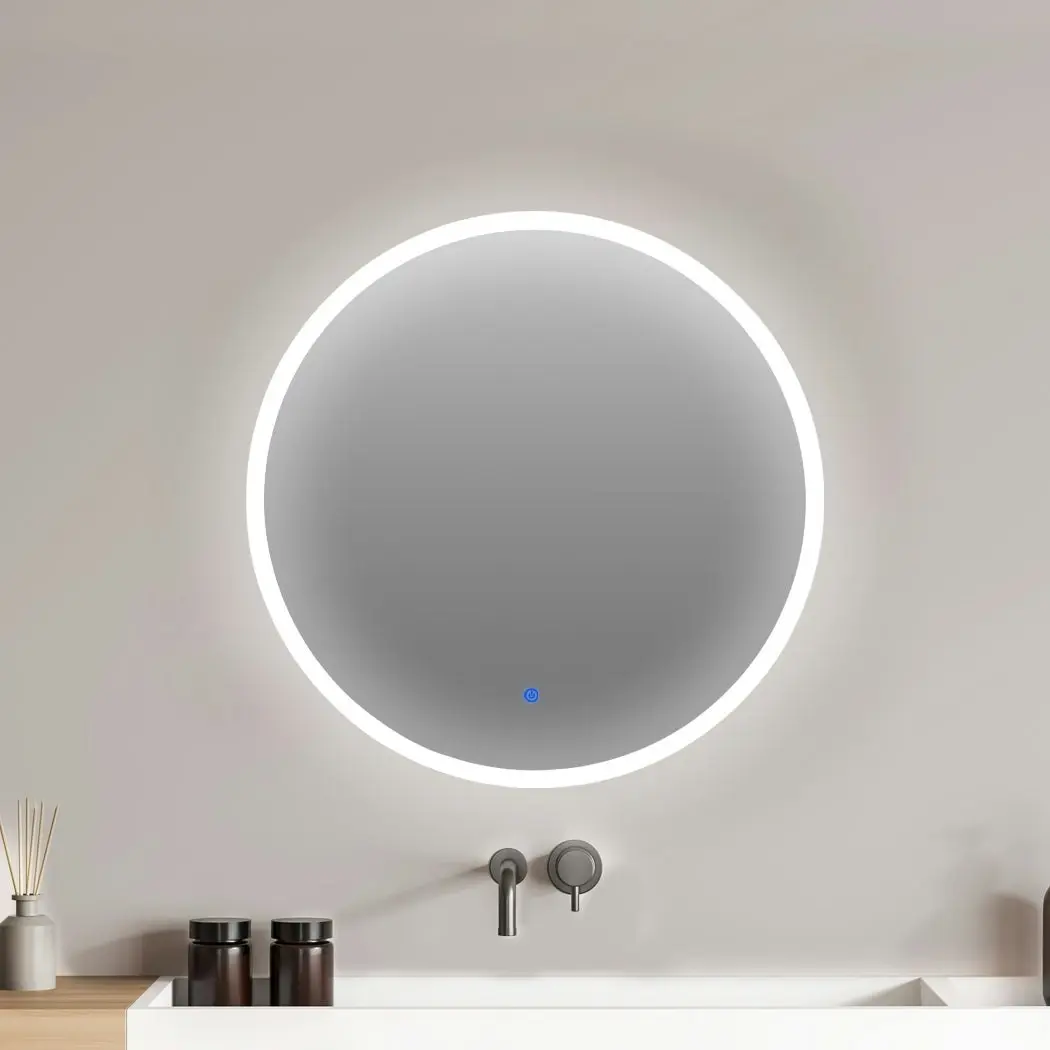 Emitto LED Wall Mirror Round Anti-fog Bathroom Mirrors Makeup Light Decor 70cm