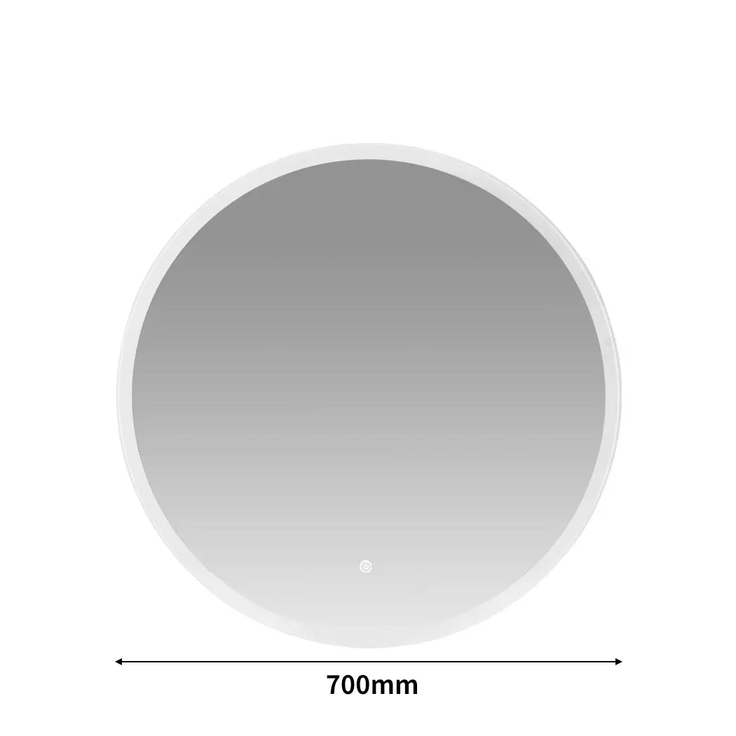 Emitto LED Wall Mirror Round Anti-fog Bathroom Mirrors Makeup Light Decor 70cm