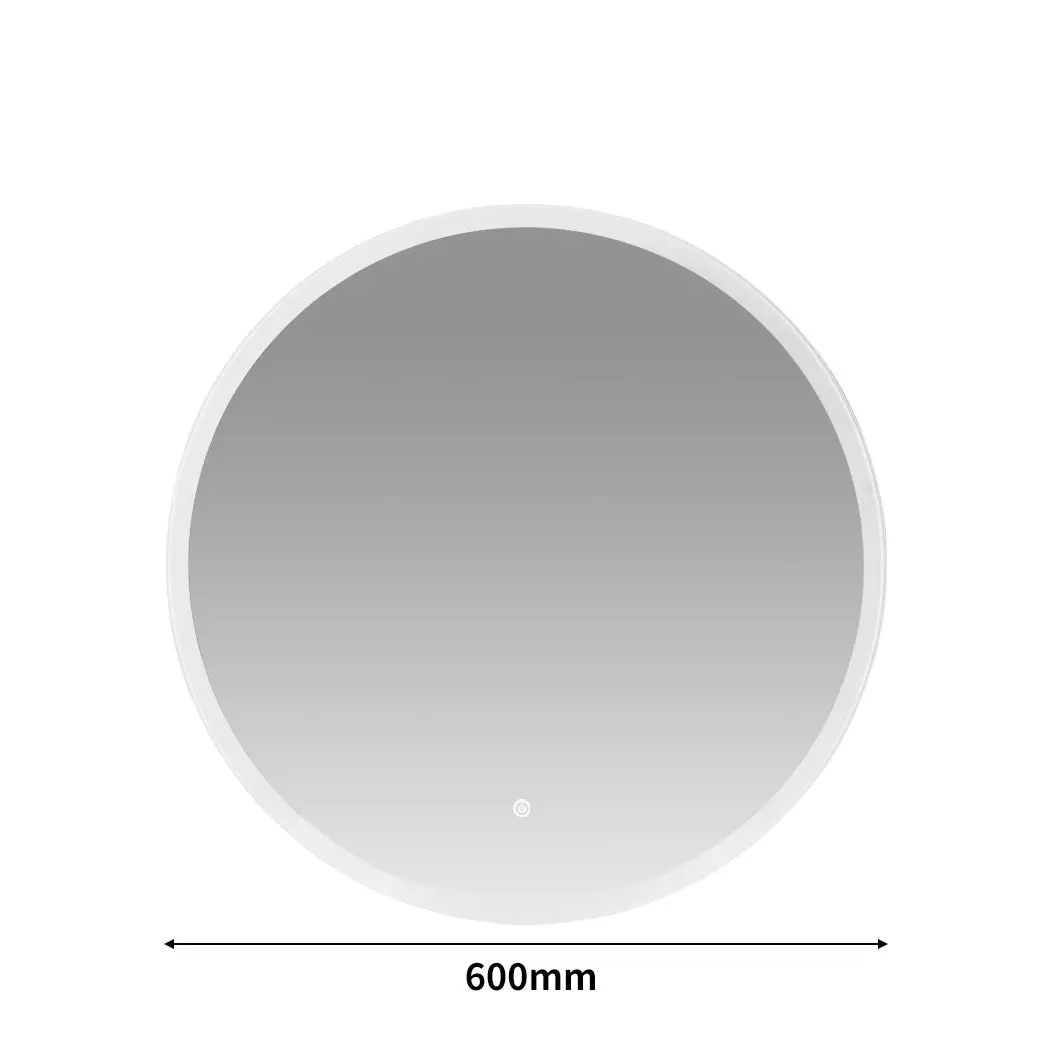 Emitto LED Wall Mirror Round Anti-fog Bathroom Mirrors Makeup Light Decor 60cm