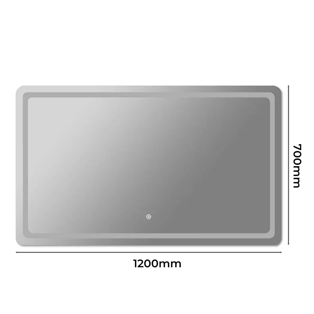 Emitto LED Wall Mirror Anti-fog Bathroom Mirrors Makeup Light 120x70cm