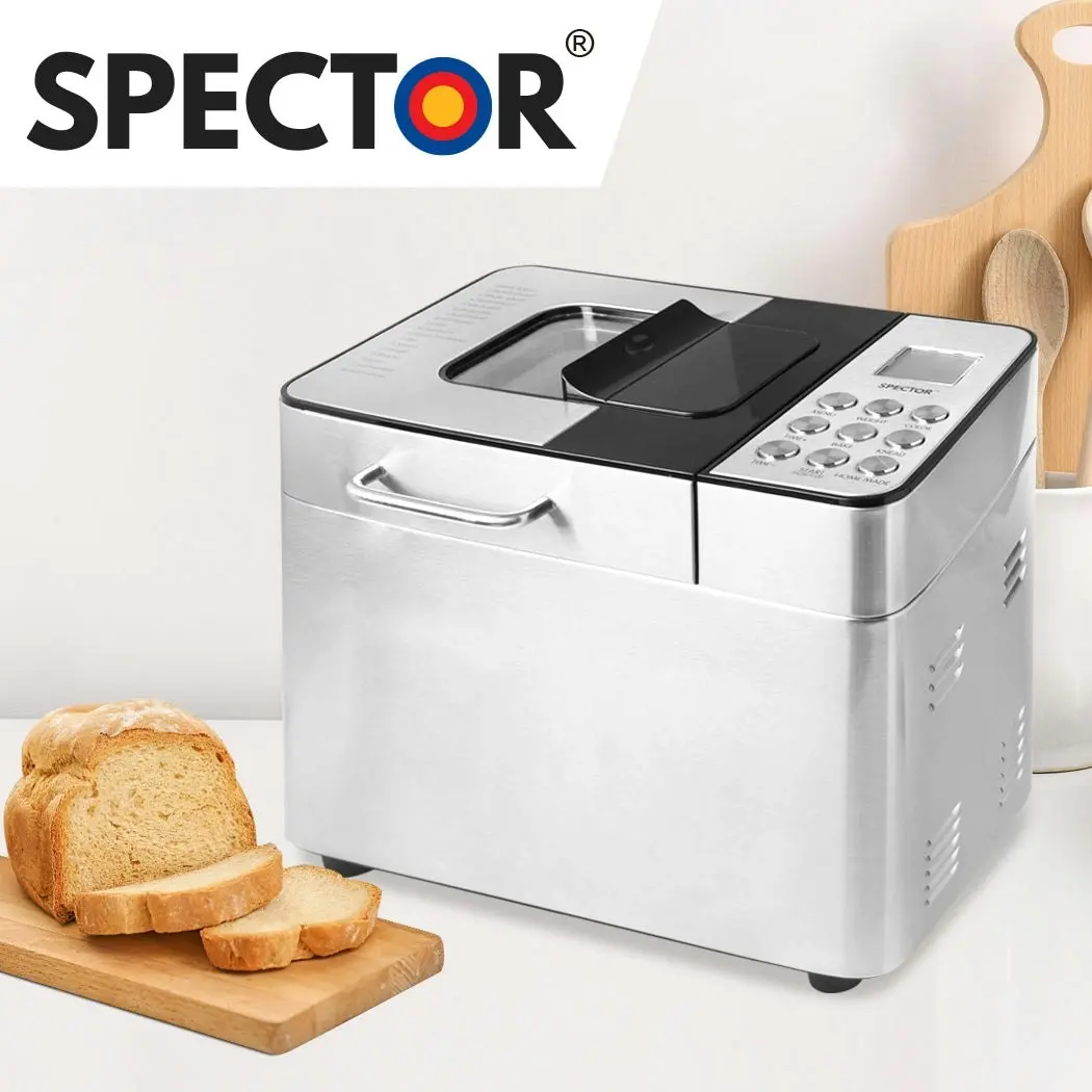 Spector Bread Maker Machine Stainless Steel Automatic Dispenser Knead 18 Program