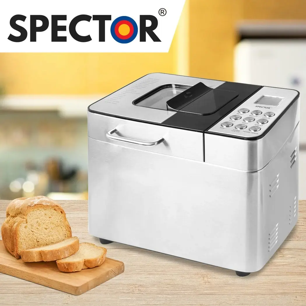 Spector Bread Maker Machine Stainless Steel Automatic Dispenser Knead 18 Program