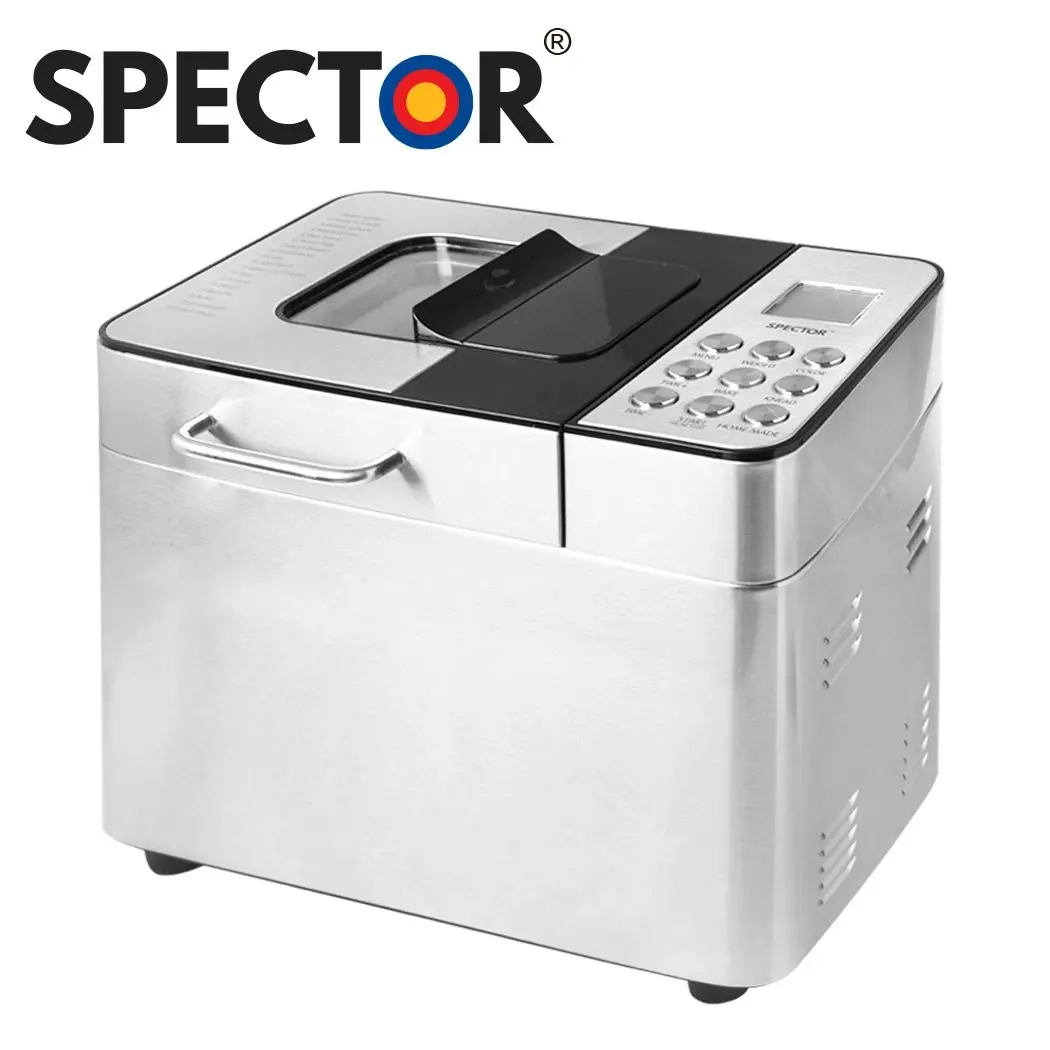 Spector Bread Maker Machine Stainless Steel Automatic Dispenser Knead 18 Program