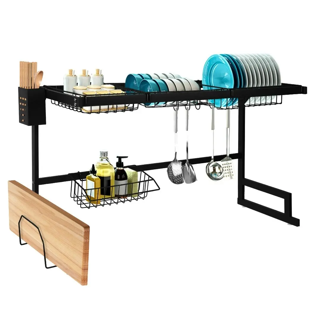 Toque Dish Drying Rack Over Sink Steel Dish Drainer Plate Cutlery Organizer