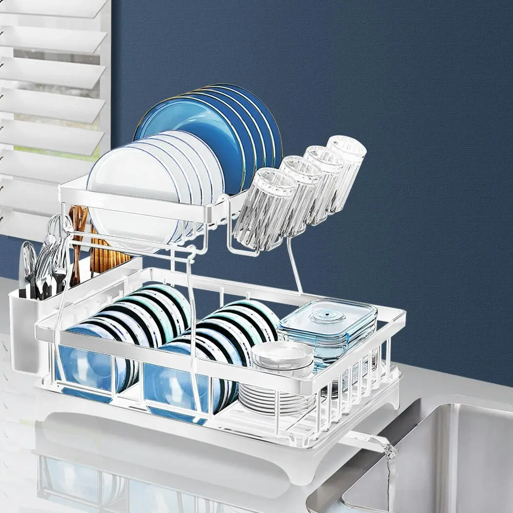 Toque Dish Rack Drying Drainer Kitchen Storage Organizer Cup Holder Detachable