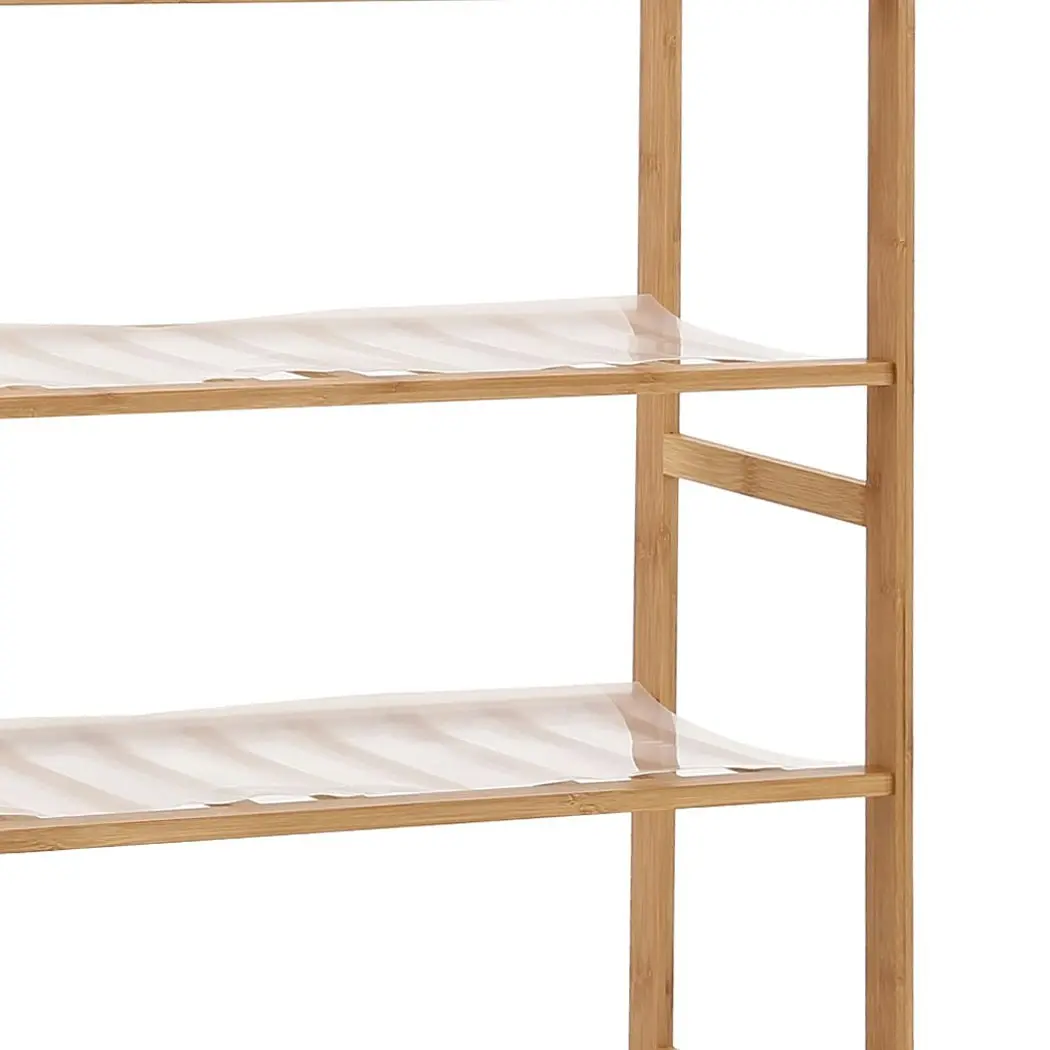 Levede Bamboo Shoe Rack Storage Wooden Organizer Shelf Stand 5 Tiers Layers 70cm