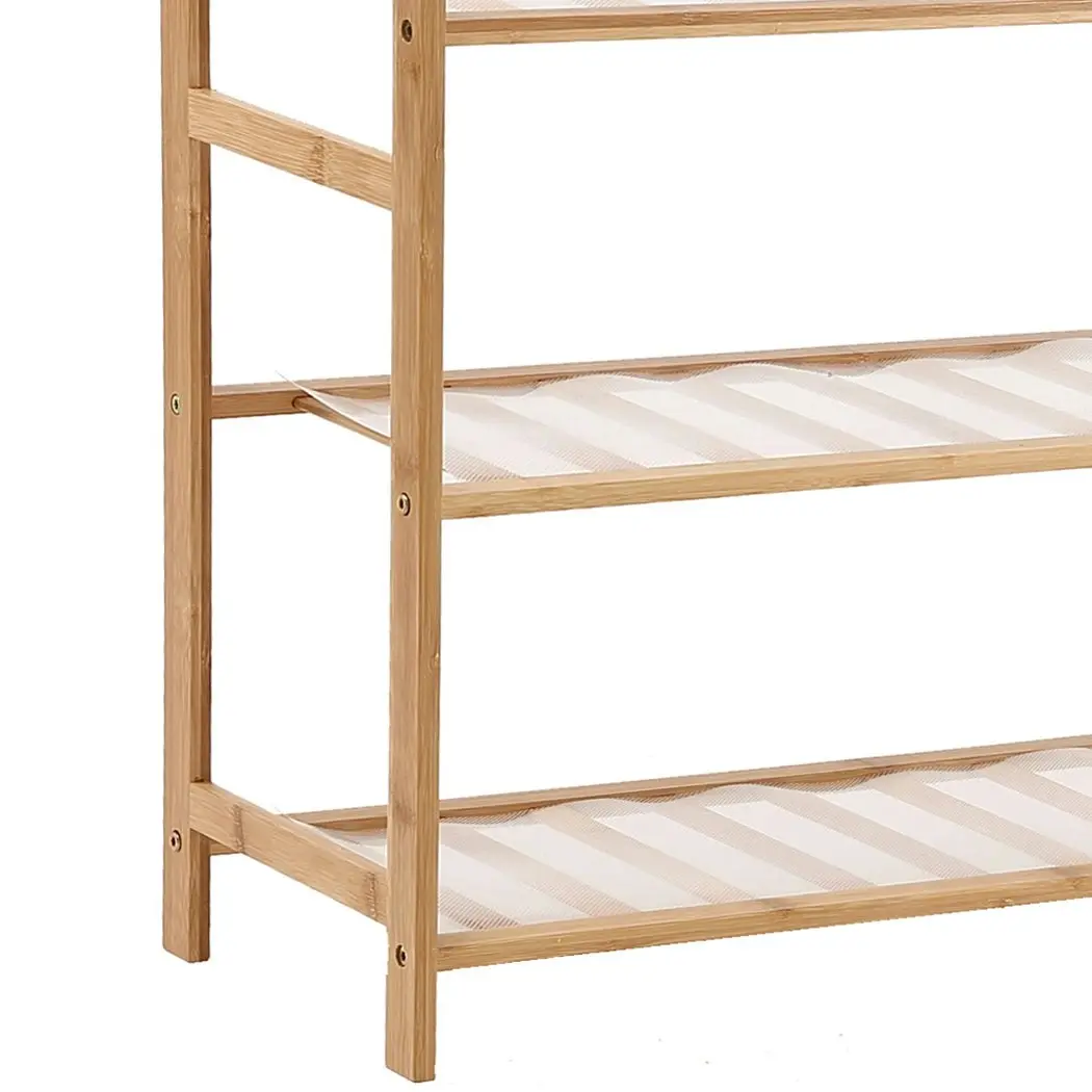 Levede Shoe Rack Bamboo Storage Wooden Organizer Shelf Stand 5 Tiers Layers 90cm