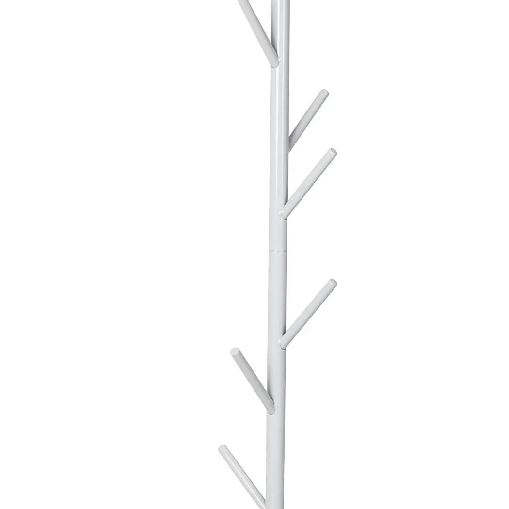 Levede Coat Rack Hat Clothes Stand Hanger Garment Hook Tree Rail Organizer White