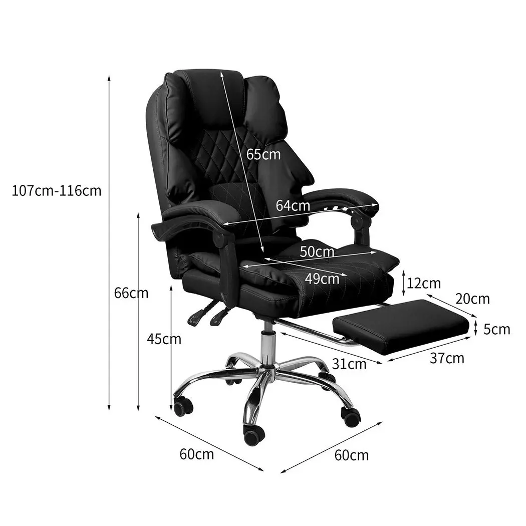 Levede Gaming Chair Office Computer Seat Racing PU Leather Executive Footrest