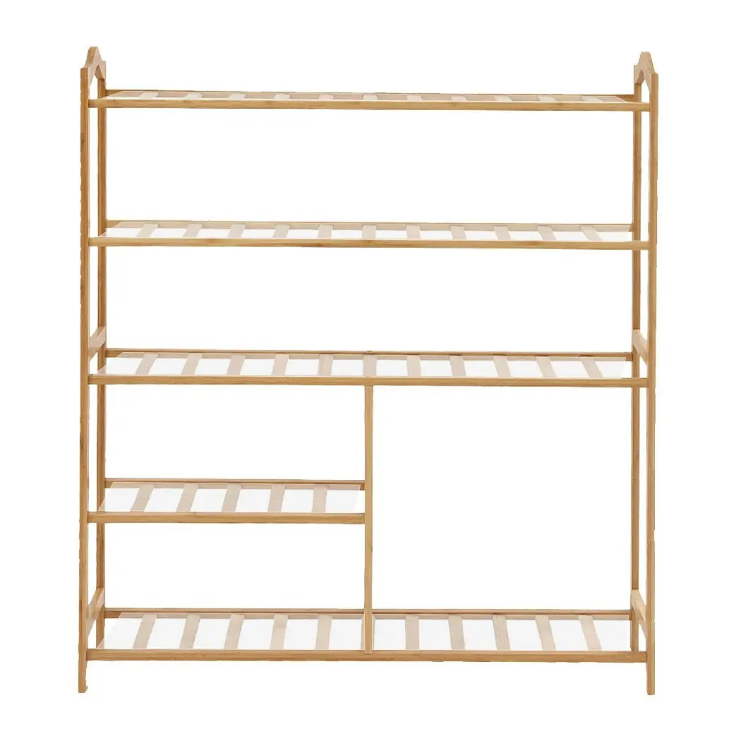 Levede Bamboo Shoe Rack Storage Wooden Organizer Shelf Stand 5 Tiers Layers 80cm