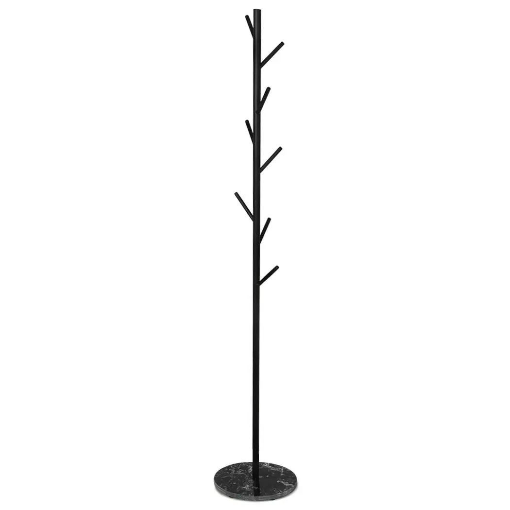 Levede Coat Rack Hat Clothes Stand Hanger Garment Hook Tree Rail Organizer Black