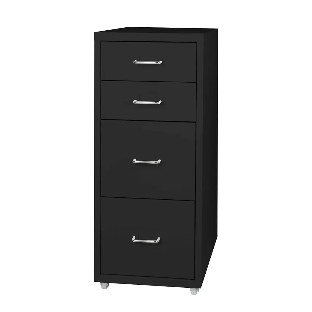 Levede 4 Drawer Office Drawers Cabinet Storage Cabinets Steel Rack Home Black