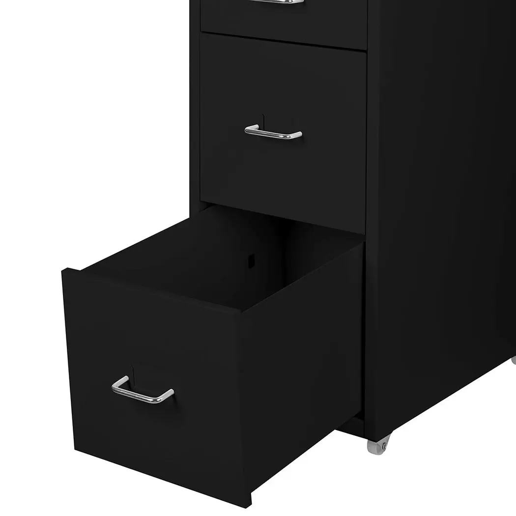 Levede 4 Drawer Office Drawers Cabinet Storage Cabinets Steel Rack Home Black