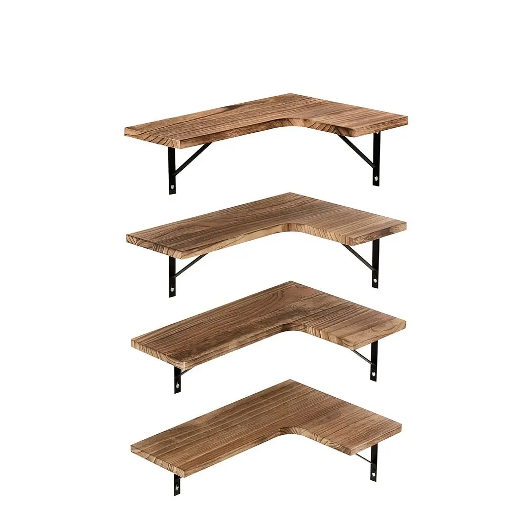 Levede Floating Shelf DIY Corner Hanging Shelves Wall Mounted Storage Wood 4PC