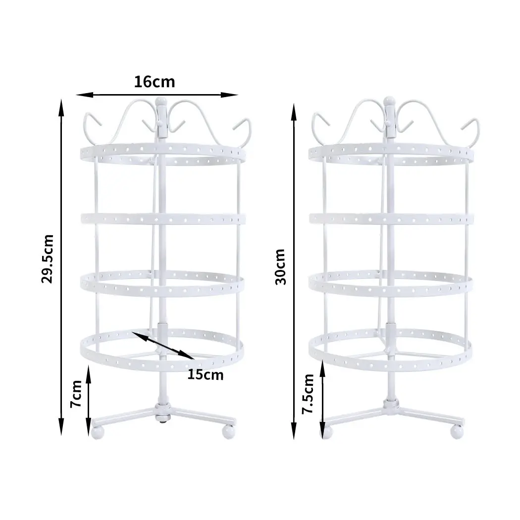 Traderight Group  Earring Holder Stand Jewelry Display Hanging Rack Storage Metal Organizer 4 Tier