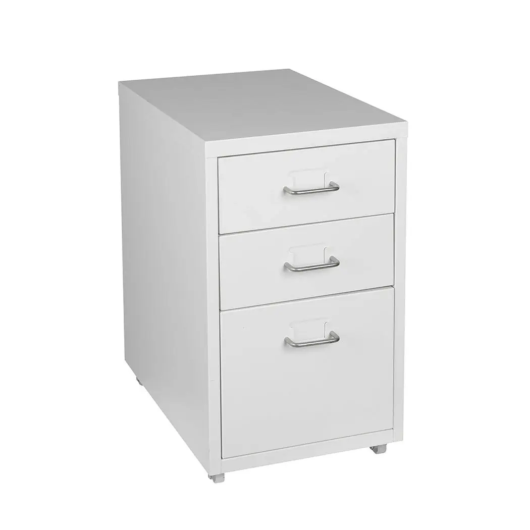 Levede 3 Drawer Office Drawers Cabinet Storage Cabinets Steel Rack Home White