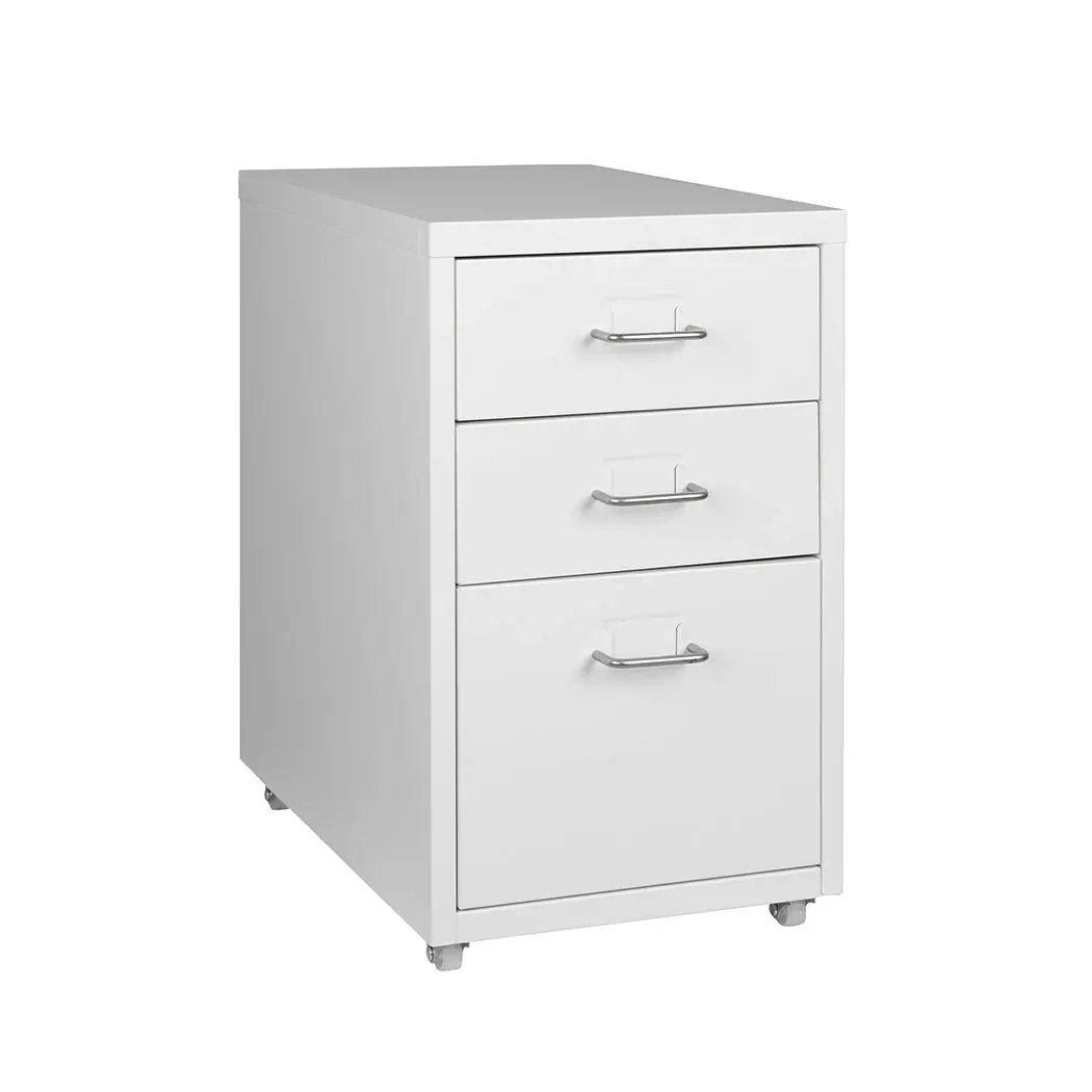 Levede 3 Drawer Office Drawers Cabinet Storage Cabinets Steel Rack Home White