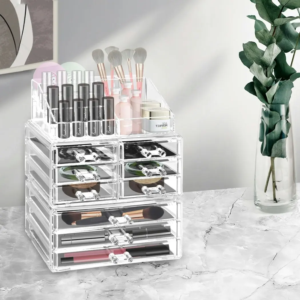 Traderight Group  9 Drawer Clear Acrylic Cosmetic Makeup Organizer Jewellery Storage Box