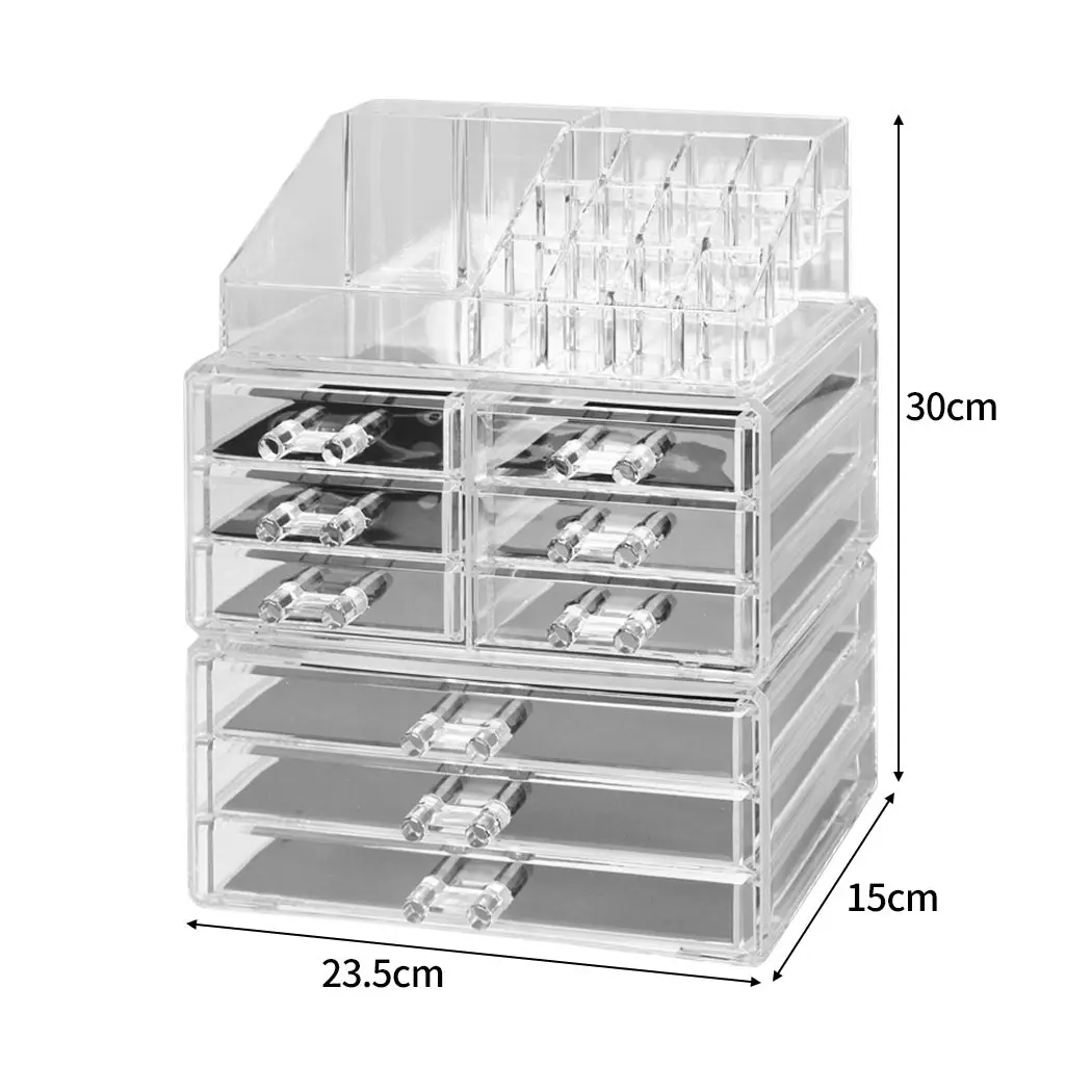 Traderight Group  9 Drawer Clear Acrylic Cosmetic Makeup Organizer Jewellery Storage Box