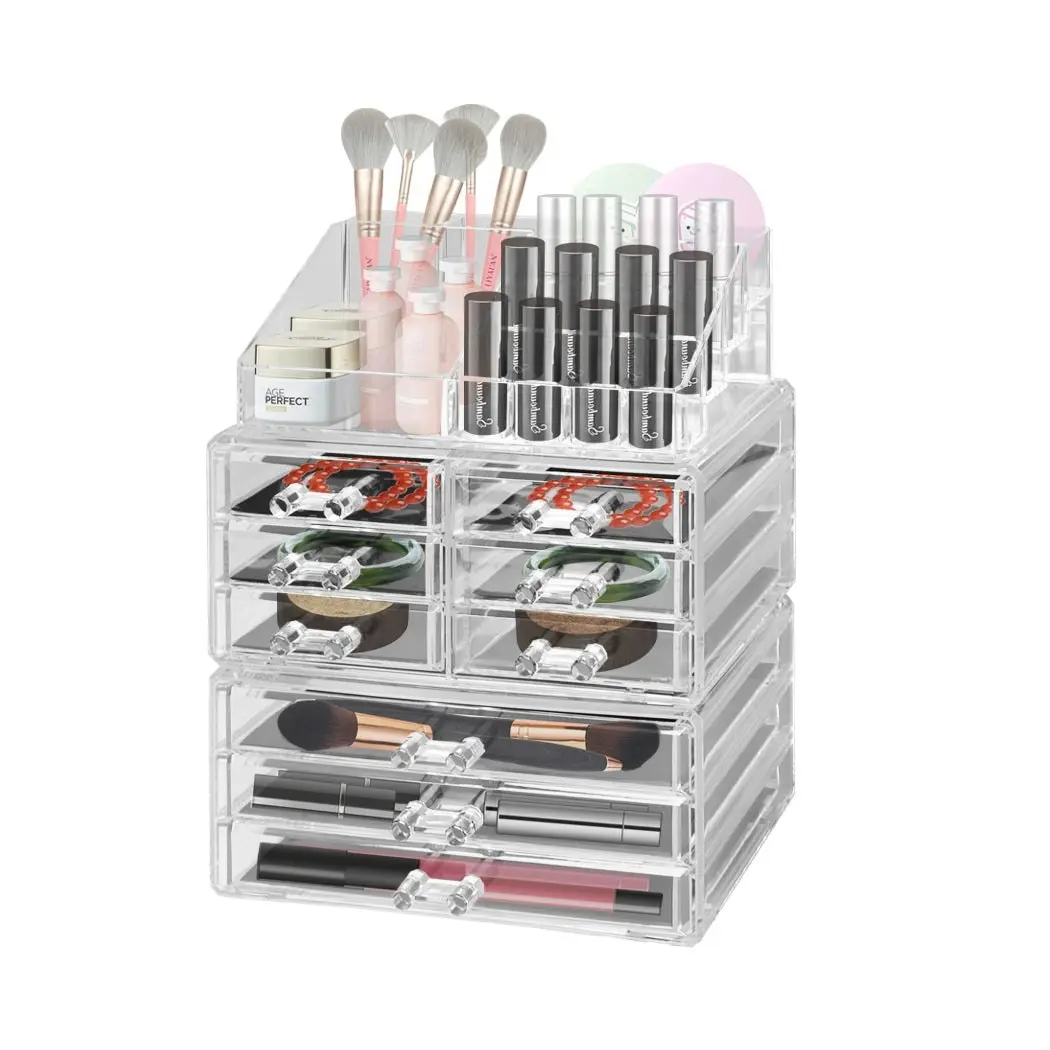 Traderight Group  9 Drawer Clear Acrylic Cosmetic Makeup Organizer Jewellery Storage Box