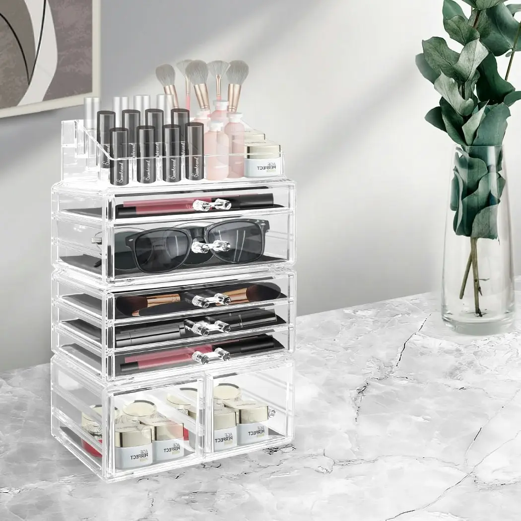 Traderight Group  Cosmetic 7 Drawer Makeup Organizer Storage Jewellery Holder Box Acrylic Display