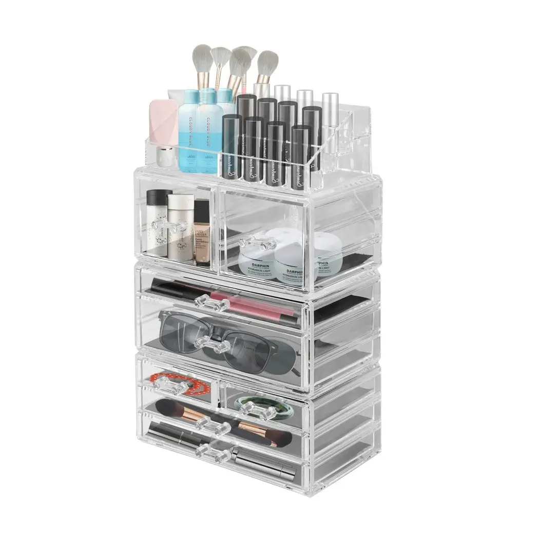 Traderight Group  Cosmetic 8 Drawer Makeup Organizer Storage Jewellery Holder Box Acrylic Display