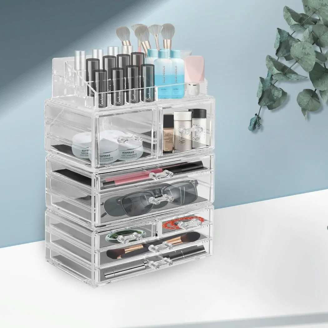 Traderight Group  Cosmetic 8 Drawer Makeup Organizer Storage Jewellery Holder Box Acrylic Display