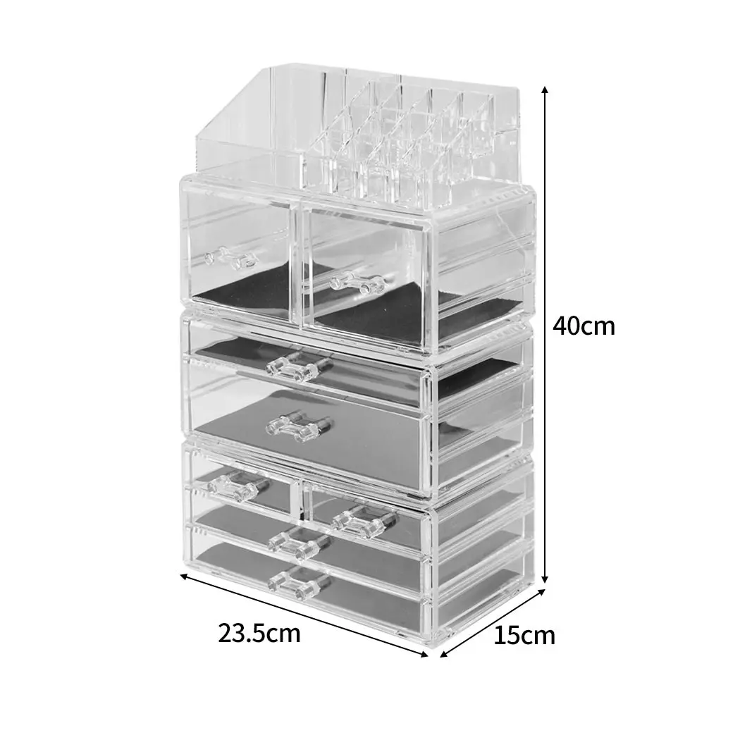 Traderight Group  Cosmetic 8 Drawer Makeup Organizer Storage Jewellery Holder Box Acrylic Display