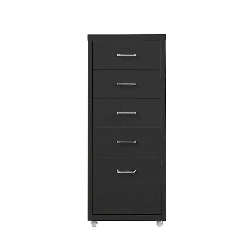 Levede 5 Drawer Office Cabinet Drawers Storage Cabinets Steel Rack Home Black