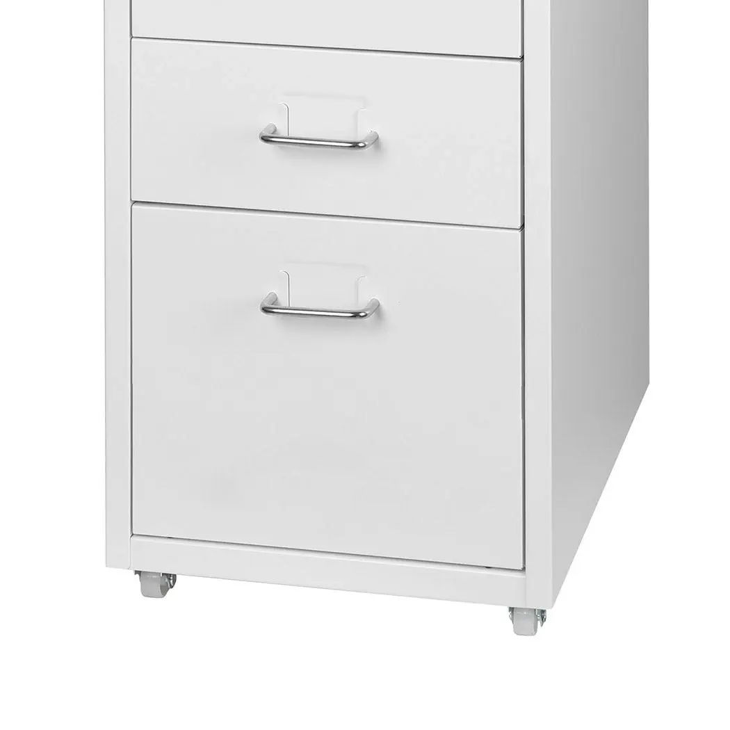 Levede 5 Drawer Office Cabinet Drawers Storage Cabinets Steel Rack Home White