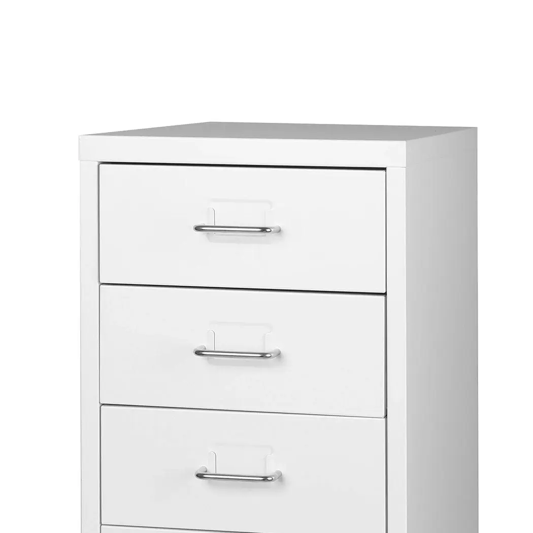 Levede 5 Drawer Office Cabinet Drawers Storage Cabinets Steel Rack Home White