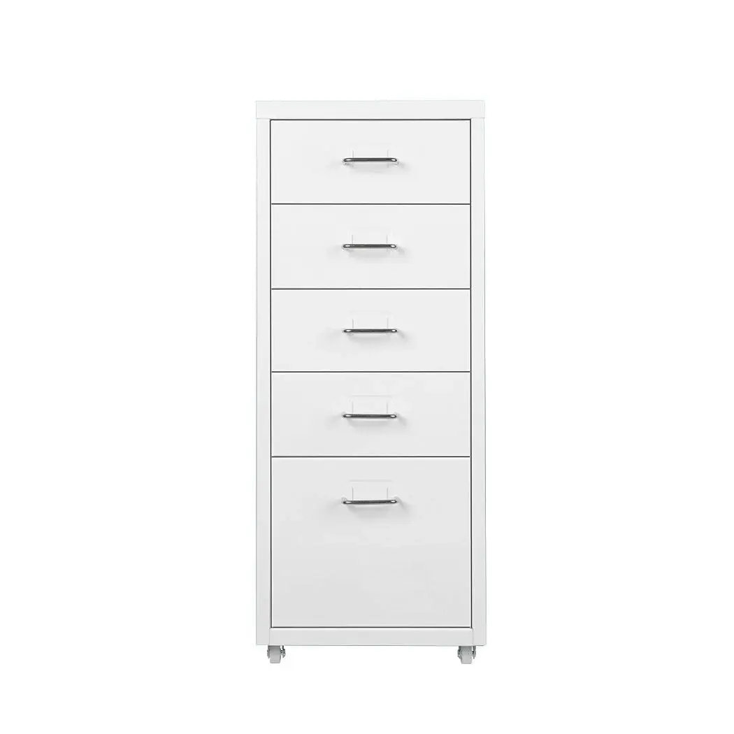 Levede 5 Drawer Office Cabinet Drawers Storage Cabinets Steel Rack Home White