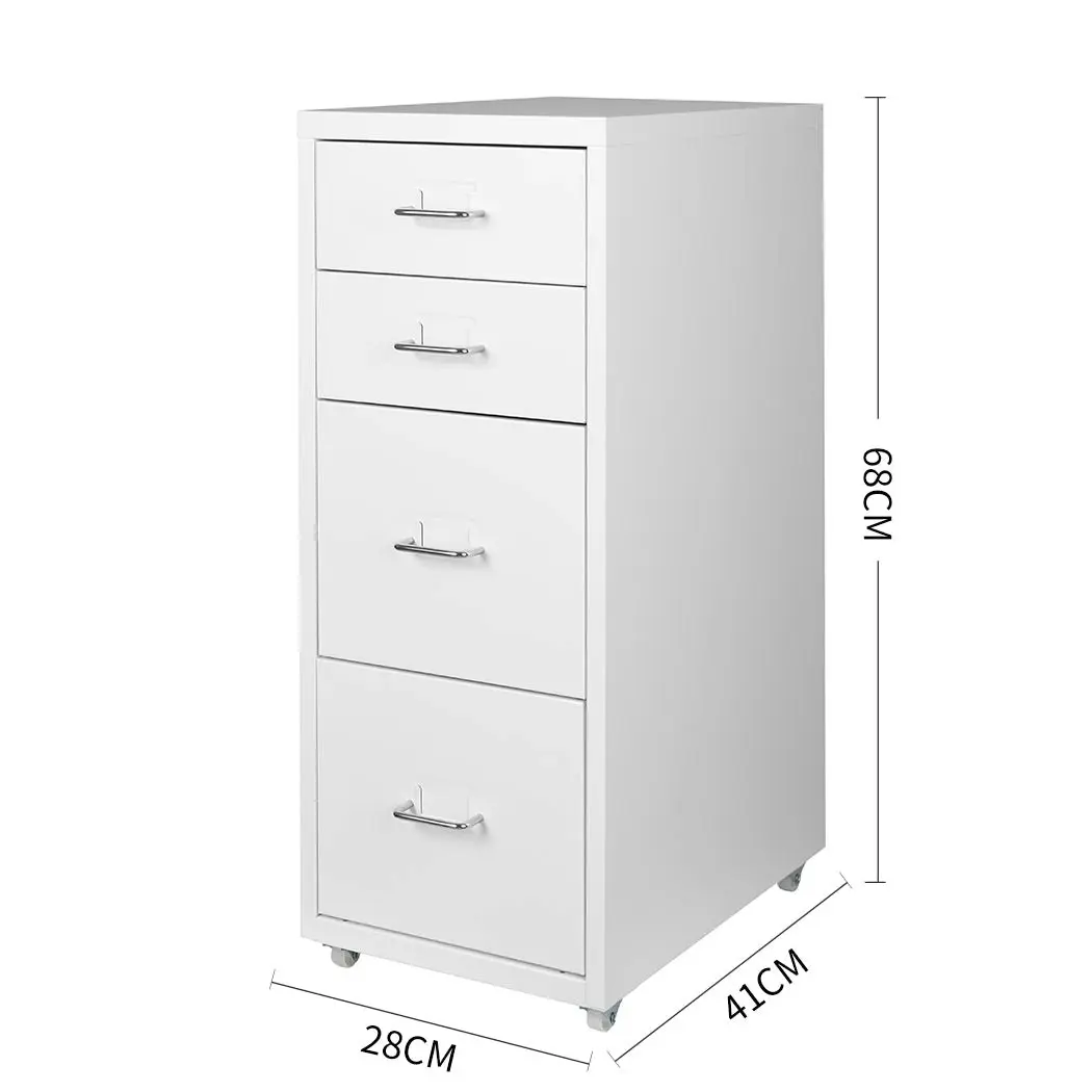 Levede 4 Drawer Office Drawers Cabinet Storage Cabinets Steel Rack Home White