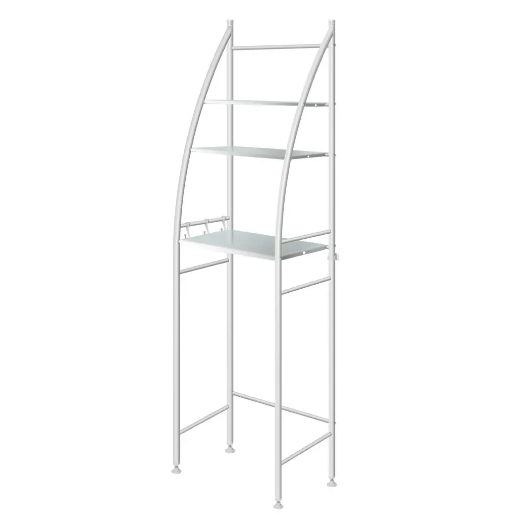 Dutxa 3 Tier Over Toilet Storage Shelf Rack Stand Washing Machine Steel White