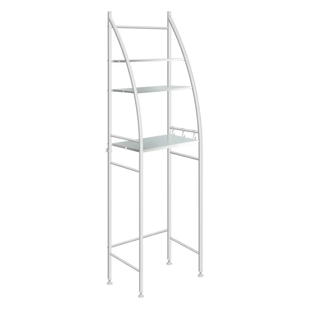 Dutxa 3 Tier Over Toilet Storage Shelf Rack Stand Washing Machine Steel White