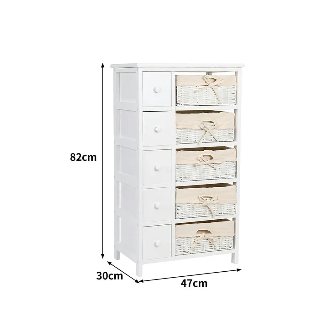 Levede Storage Cabinet Side Table Bedside Tables Chest of 5 Drawers Tallboy