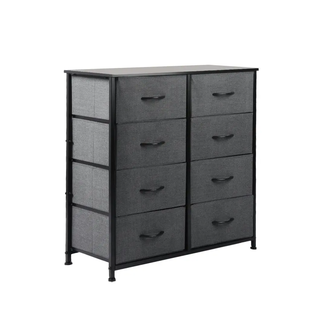 Levede Chest of Drawers Storage Cabinet Tower Dresser Tallboy 8 Drawer Grey